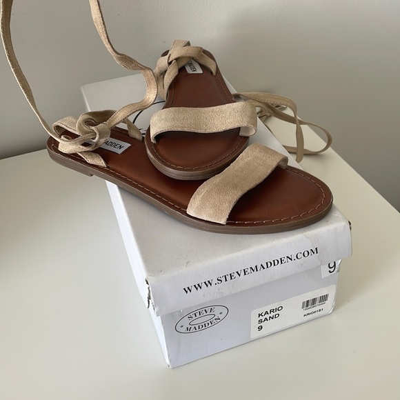 Steve Madden Shoes - Steve Madden sandal suede. Wrap around tie closure.